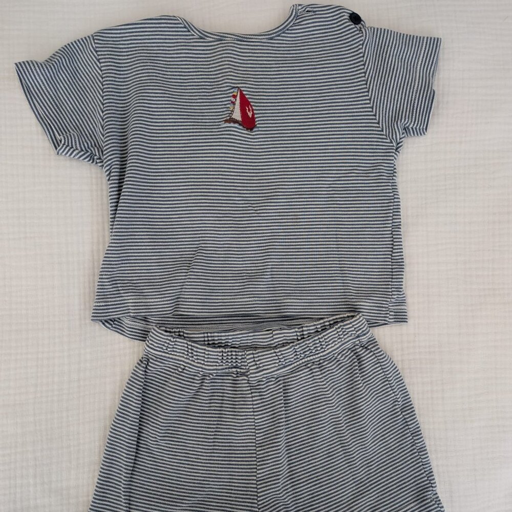 D'Arcy Brown London Striped Shorts Set, Size 2T